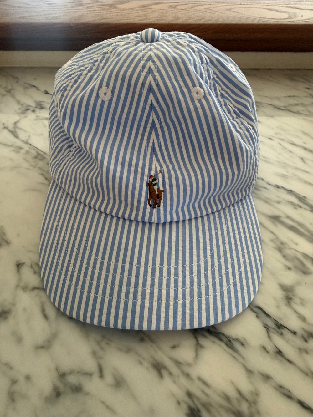 NWT Polo Ralph Lauren Seersucker Baseball Hat